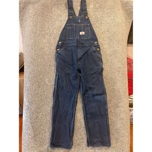 Round House Overalls Men 36x30* Blue Denim Bib Workwear Made in USA Straight Leg